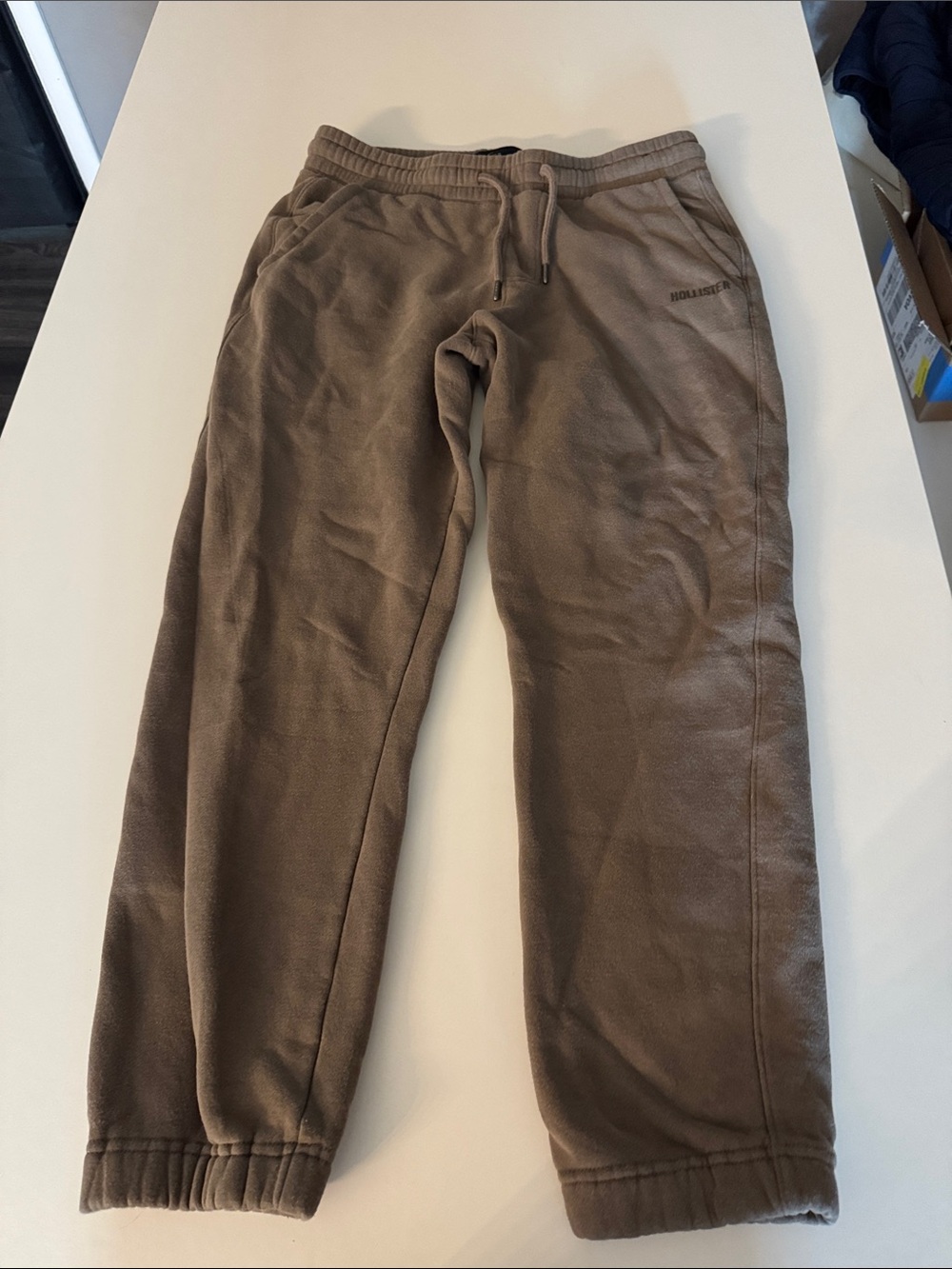 Hollister Men's Taupe Brown Fleece Joggers